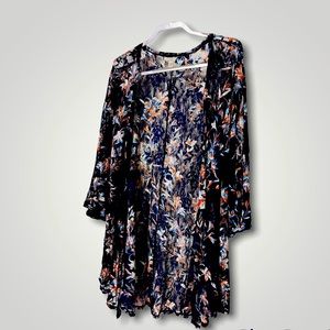 Navy & Orange Floral Cardigan Size 18/20